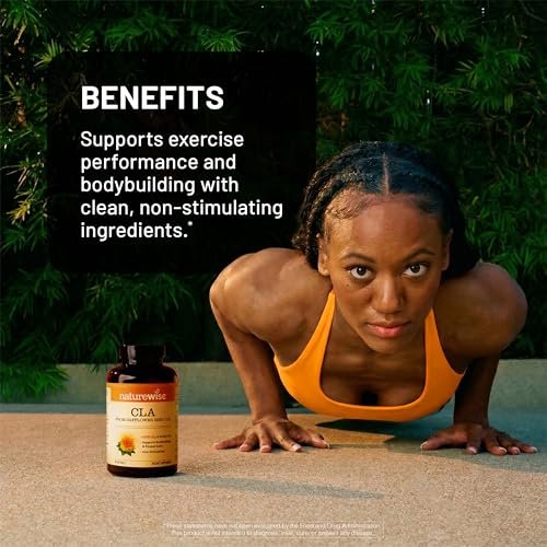 NatureWise CLA 1250 – Konjugierte Linolsäure für Frauen und Männer, nicht stimulierend, unterstützt gesundes Gewicht und Fitnessziele – Non-GMO, glutenfrei – 90 Softgels (1-Monatsvorrat)