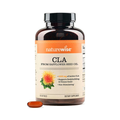 NatureWise CLA 1250 – Konjugierte Linolsäure für Frauen und Männer, nicht stimulierend, unterstützt gesundes Gewicht und Fitnessziele – Non-GMO, glutenfrei – 90 Softgels (1-Monatsvorrat)