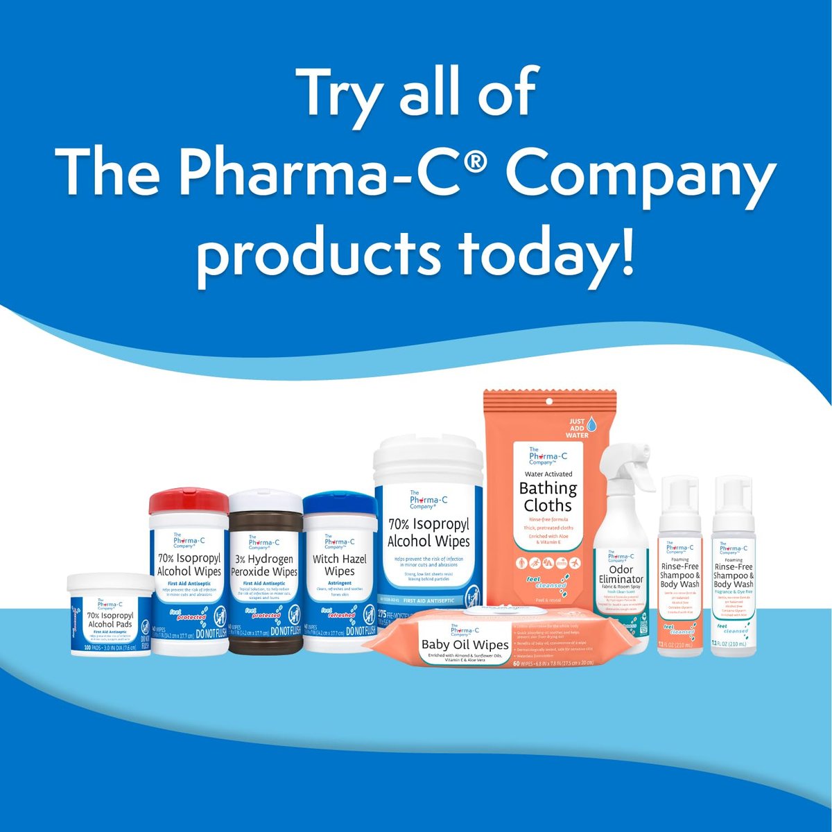 The Pharma-C Company 3% Wasserstoffperoxid Tücher [40 Tücher] - Erste Hilfe. H202 Hautsicheres Antiseptisches Wundreinigungsmittel.