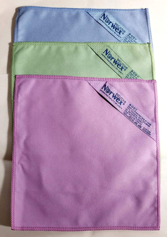 Norwex Wildleder Abschminktuch-Set (3er-Pack) – Blau, Lila, Grün