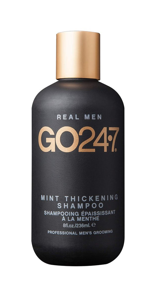 GO247 Mint Thickening Shampoo – Energizing Daily Cleanser mit Pfefferminze & Menthol – Unterstützt volleres, dickeres Haar – Frischer Minzduft, 237 ml