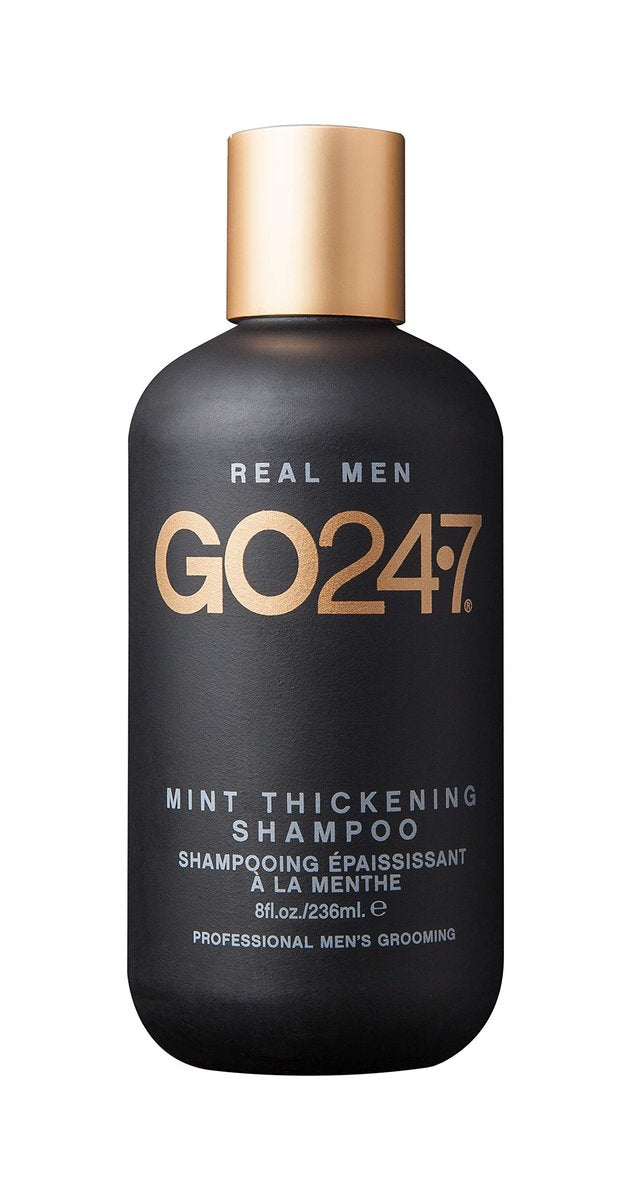 GO247 Mint Thickening Shampoo – Energizing Daily Cleanser mit Pfefferminze & Menthol – Unterstützt volleres, dickeres Haar – Frischer Minzduft, 237 ml