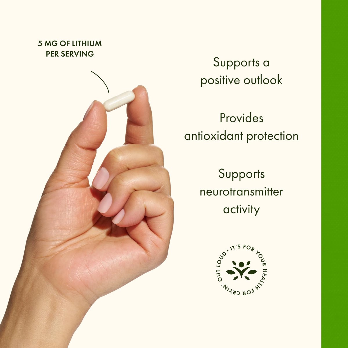 Swanson Lithium Orotat – Stimmungs- und Gedächtnisunterstützung für stressanfällige Erwachsene, 5 mg elementares Lithium (60 vegane Kapseln)
