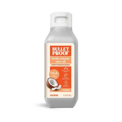 Bulletproof Brain Octane C8 MCT Öl – 100% reines Kokosöl, Triple-Destilliert, Keto-Energiesupplement für Kaffee & Smoothies, 16 oz, Ungeschmackvoll, Ohne Zusätze oder Füllstoffe, Nicht-GVO