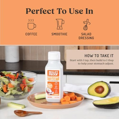 Bulletproof Brain Octane C8 MCT Öl – 100% reines Kokosöl, Triple-Destilliert, Keto-Energiesupplement für Kaffee & Smoothies, 16 oz, Ungeschmackvoll, Ohne Zusätze oder Füllstoffe, Nicht-GVO