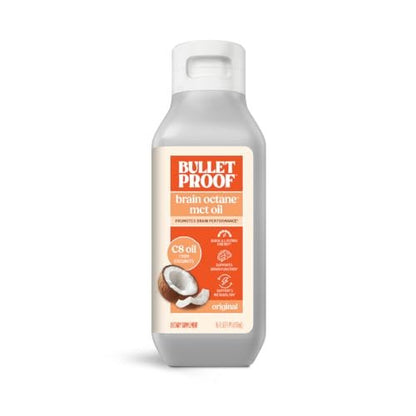 Bulletproof Brain Octane C8 MCT Öl – 100% reines Kokosöl, Triple-Destilliert, Keto-Energiesupplement für Kaffee & Smoothies, 16 oz, Ungeschmackvoll, Ohne Zusätze oder Füllstoffe, Nicht-GVO