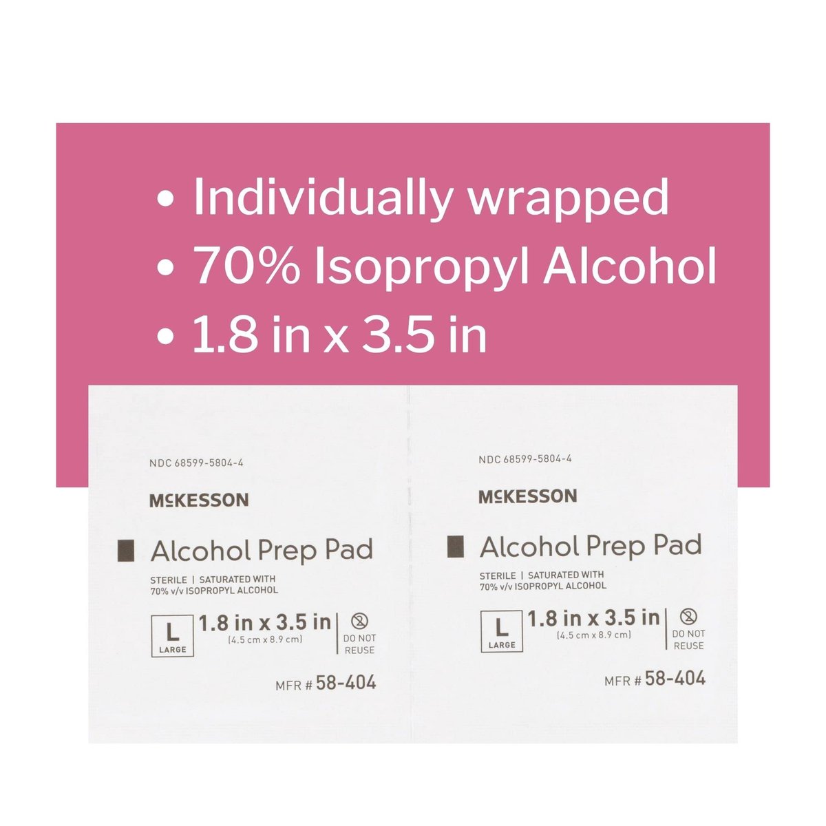 McKesson Alkoholtupfer 70% Isopropyl, steril, 1000 Stück (10 Boxen à 100 Tupfer) – Medizinische Reinigungstücher für Erste Hilfe