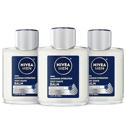 NIVEA MEN Maximum Hydration After Shave Balsam – mit Provitamin B5 und Aloe Vera – 3x mehr Feuchtigkeit – 3er Pack (3 x 100 ml)