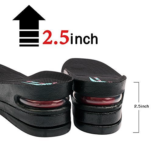 Höhenverstellbare Schuheinlegesohlen mit Luftkissen (3 Schichten (2,5 cm Erhöhung), Größe L (Herren 7-11))