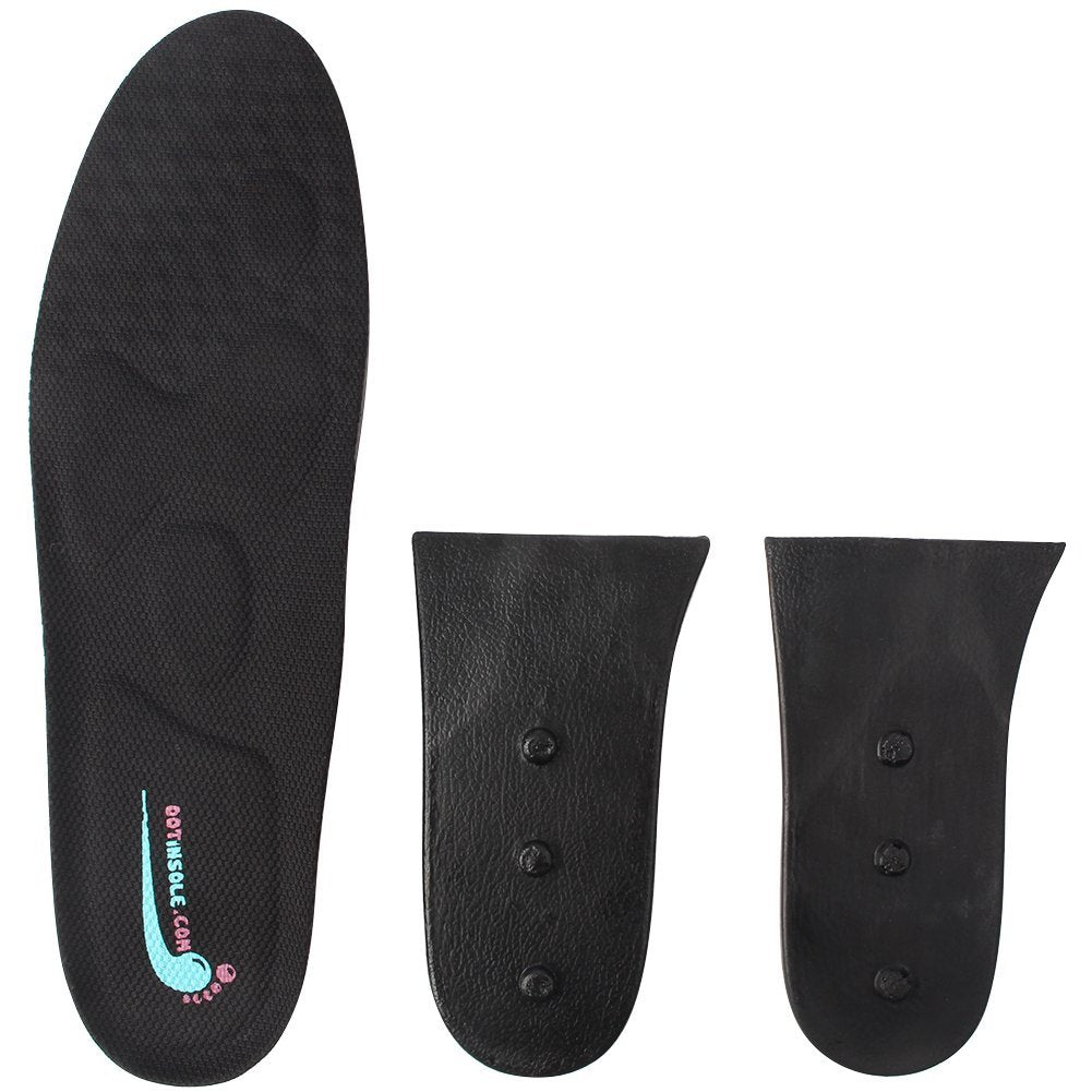 Höhenverstellbare Schuheinlegesohlen mit Luftkissen (3 Schichten (2,5 cm Erhöhung), Größe L (Herren 7-11))