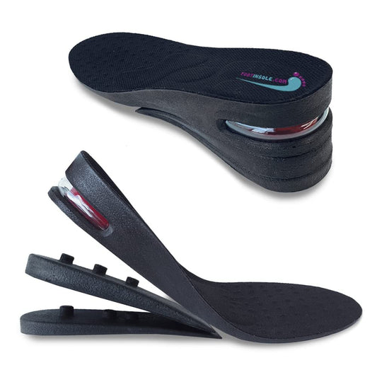 Höhenverstellbare Schuheinlegesohlen mit Luftkissen (3 Schichten (2,5 cm Erhöhung), Größe L (Herren 7-11))