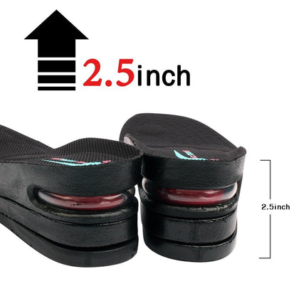 Höhenverstellbare Schuheinlegesohlen mit Luftkissen (3 Schichten (2,5 cm Erhöhung), Größe L (Herren 7-11))