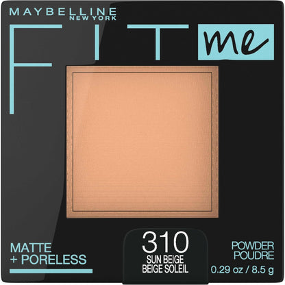 Maybelline Fit Me Matte + Poreless Pressed Face Powder & Setting Powder, Sun Beige, 0,29 oz
