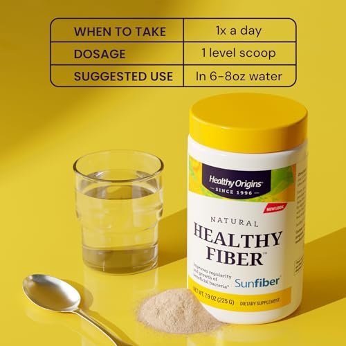 Healthy Origins Healthy Fiber Pulver 225g – Sunfiber PHGG für Verdauung, Darmgesundheit & Präbiotikum