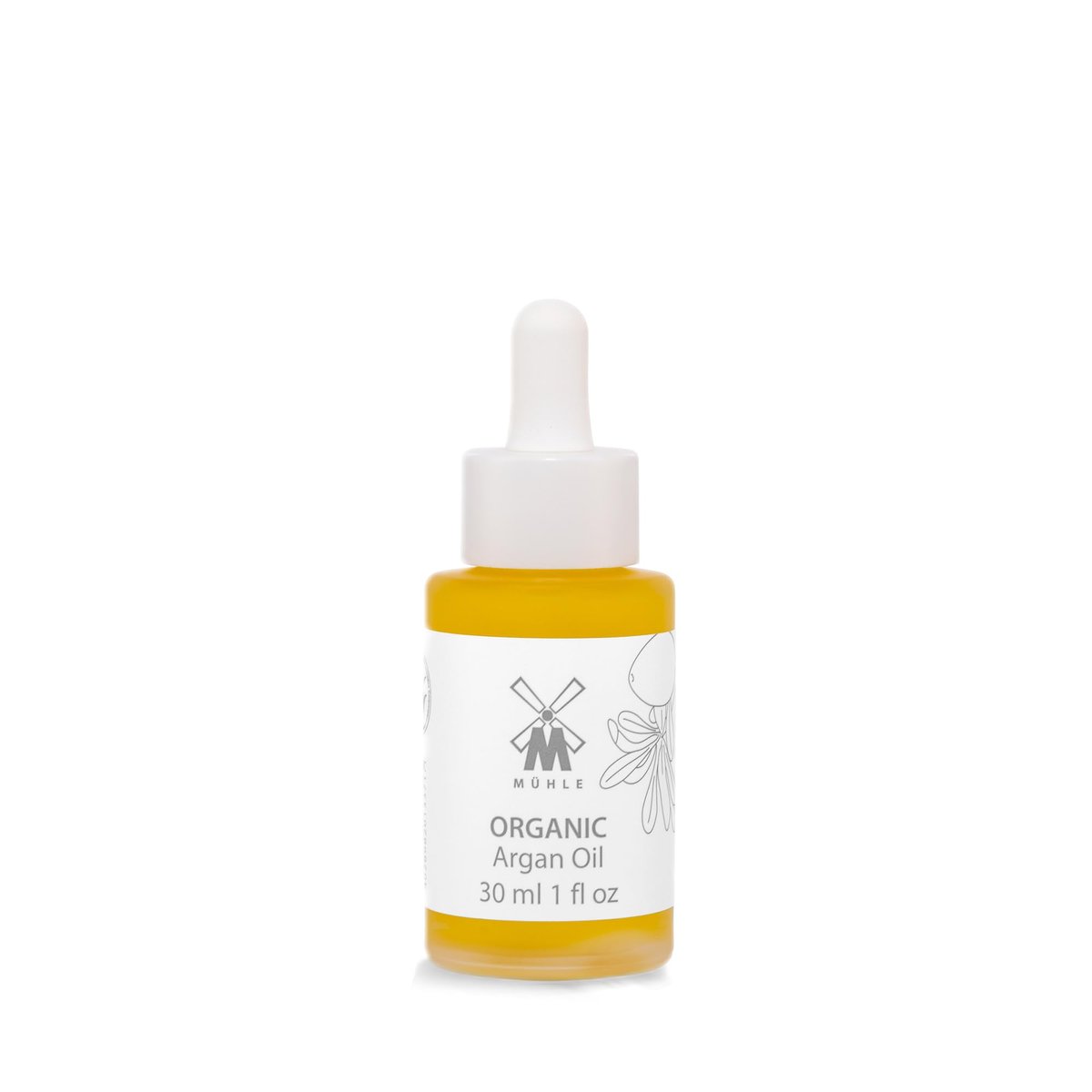 MÜHLE Bio Arganöl | Essenzielles Öl Serum zur Pflege & Feuchtigkeitsversorgung trockener Haut | TSA-Reisegröße | BDIH-zertifiziert | 100% vegan | 30 ml (1,02 oz) Flasche