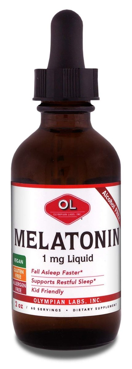 Olympian Labs Flüssiges Melatonin 1 mg, 59 ml – natürlich einschlafen, alkoholfrei