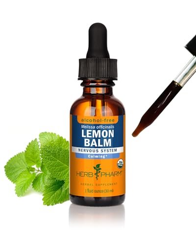 Herb Pharm Bio-Balance Zitronenmelisse, Alkoholfrei: Zertifiziert Bio, Unterstützung bei Nervosität & Übererregung, Schnell absorbierender & zuckerfreier beruhigender Auszug, Hergestellt mit Zitronenmelisse-Kraut, Flüssigglycerit, 30 ml
