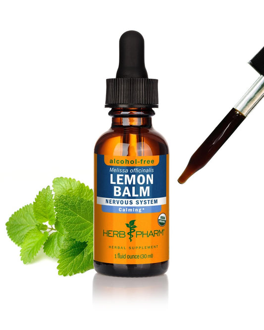 Herb Pharm Bio-Balance Zitronenmelisse, Alkoholfrei: Zertifiziert Bio, Unterstützung bei Nervosität & Übererregung, Schnell absorbierender & zuckerfreier beruhigender Auszug, Hergestellt mit Zitronenmelisse-Kraut, Flüssigglycerit, 30 ml