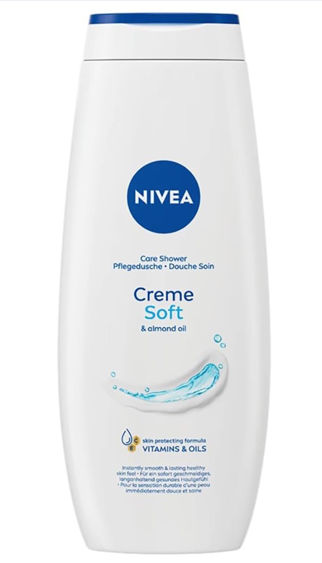 NIVEA Crème Soft Feuchtigkeitsspendendes Duschgel – Frischer Duft für trockene Haut – 500 ml Flasche