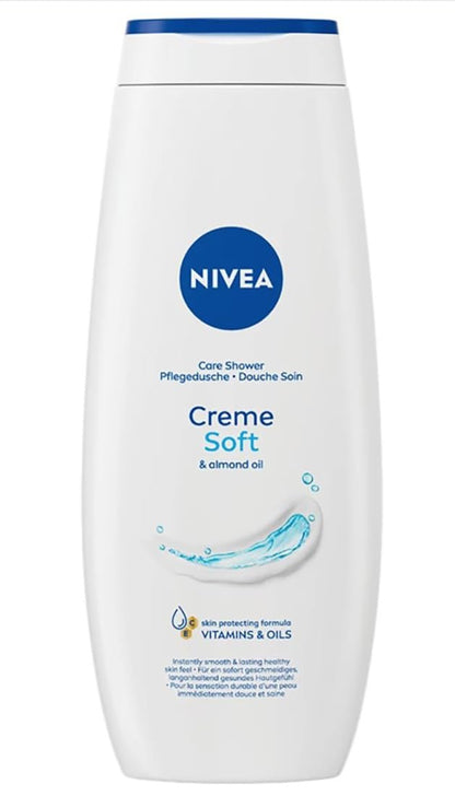 NIVEA Crème Soft Feuchtigkeitsspendendes Duschgel – Frischer Duft für trockene Haut – 500 ml Flasche