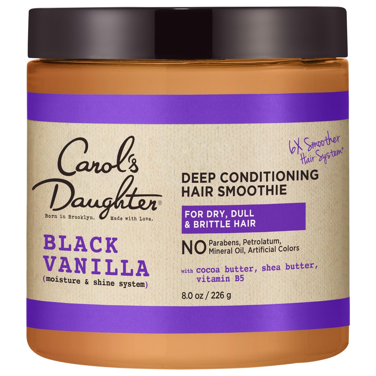 Carol's Daughter Black Vanilla Haar-Smoothie für Locken, welliges oder natürliches Haar – Shea-Butter Haarmaske für trockenes und stumpfes Haar, 237 ml