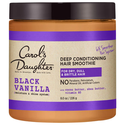 Carol's Daughter Black Vanilla Haar-Smoothie für Locken, welliges oder natürliches Haar – Shea-Butter Haarmaske für trockenes und stumpfes Haar, 237 ml