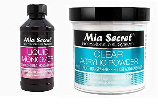 Mia Secret 4 oz flüssiges Monomer + 4 oz klares Acrylpulver Nagelkunst-System