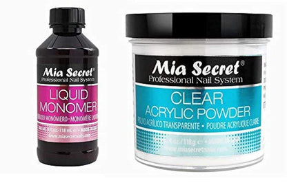 Mia Secret 4 oz flüssiges Monomer + 4 oz klares Acrylpulver Nagelkunst-System