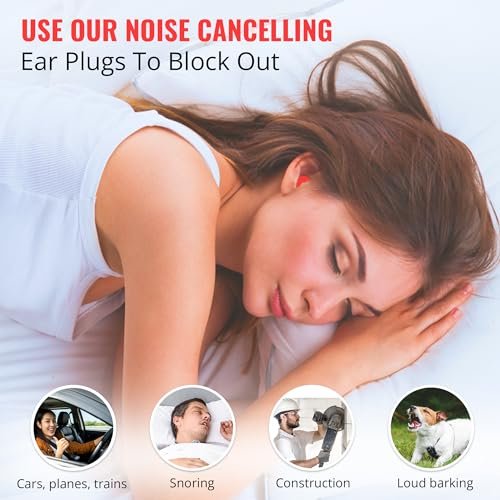 The Ear Buddy Premium Weiche Schaumstoff-Ohrstöpsel für Schlafen, Lärmunterdrückung, Gehörschutz für Schießstände, Konzerte, Arbeit & Reisen, Geräuschreduzierung 32 Dezibel, 50 Paar