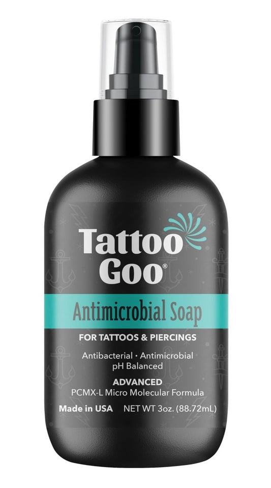 Tattoo Goo Reinigungsseife, 3 oz – pH-ausgeglichene Tattoo- und Piercing-Nachpflege, feuchtigkeitsspendend, rückstandsfrei, ohne Duftstoffe, Alkohol, Lanolin oder Vaseline