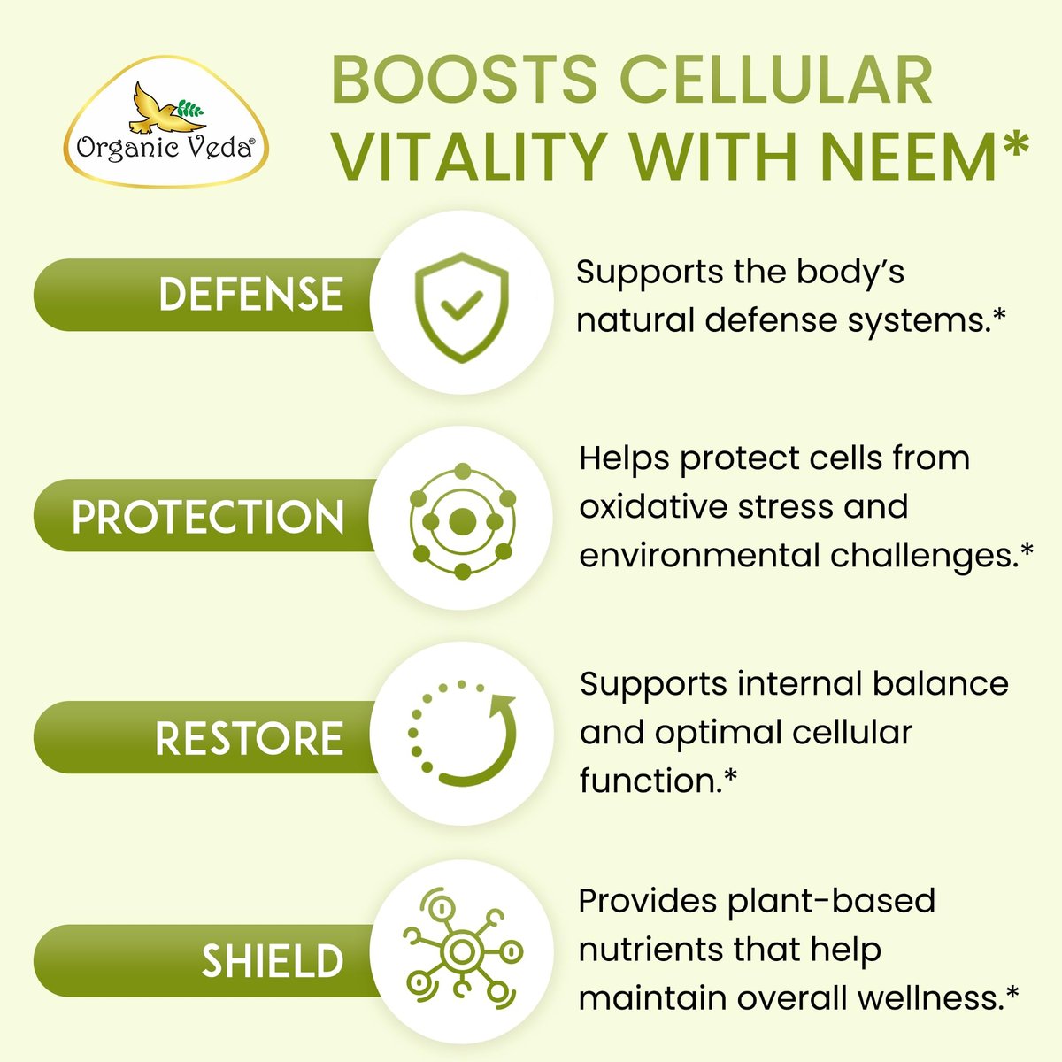 Organic Veda Neem Kapseln – Pflanzliches Nahrungsergänzungsmittel für reine Haut, Immunsystem & Darmgesundheit für Männer & Frauen - Single Origin True Green Neem Blattpulver - Reinigendes & klärendes Ayurveda-Kraut, 120 vegane Kapseln