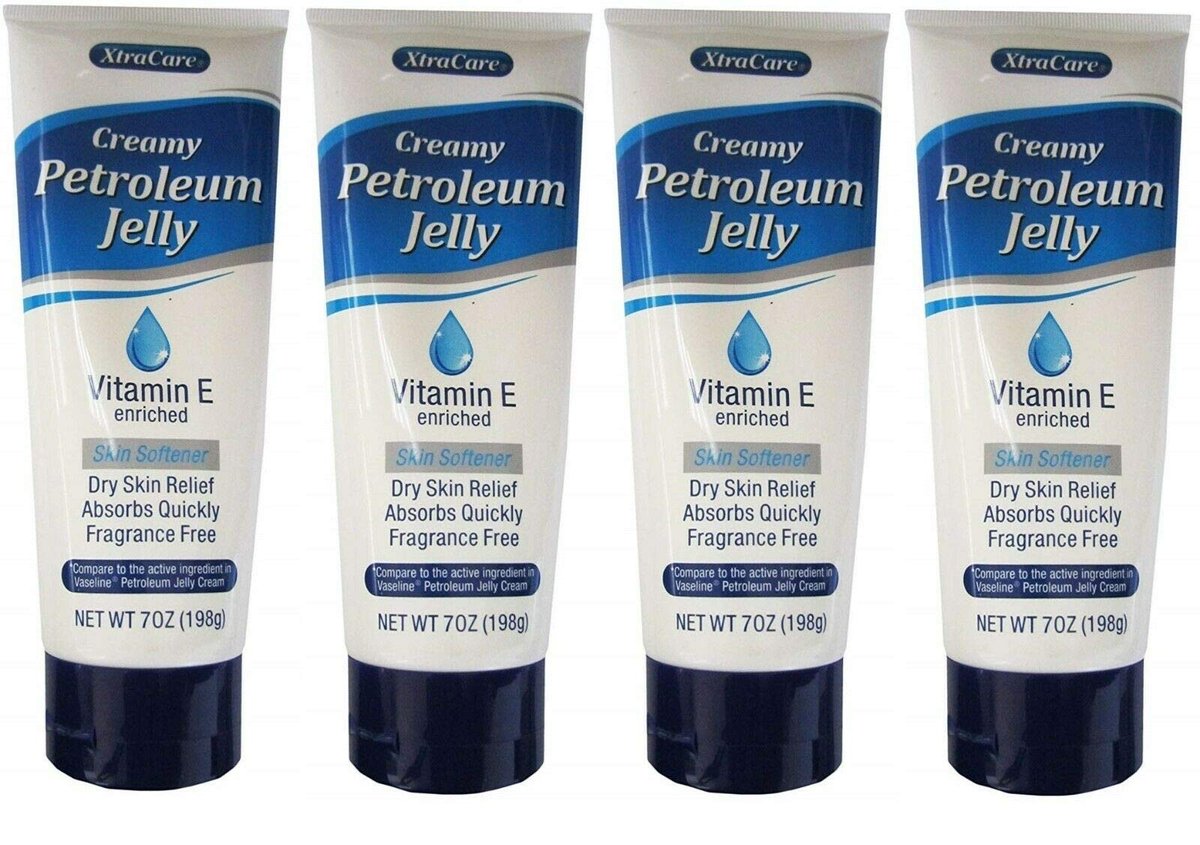 4er-Pack Xtra Care Cremige Vaseline Hautfeuchtigkeitscreme mit Vitamin E, 198 g pro Tube