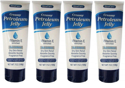 4er-Pack Xtra Care Cremige Vaseline Hautfeuchtigkeitscreme mit Vitamin E, 198 g pro Tube