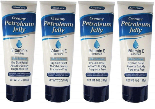 4er-Pack Xtra Care Cremige Vaseline Hautfeuchtigkeitscreme mit Vitamin E, 198 g pro Tube