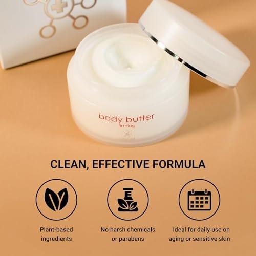 LifeCell Firming Body Butter – Anti-Cellulite-Creme mit Koffein, Ginseng & Arganöl – Ultra-feuchtigkeitsspendende Anti-Aging-Pflege für Beine, Oberschenkel, Hüften & Arme – Straffende Lotion für Frauen