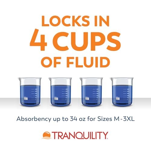 Tranquility Premium Overnight Saugfähige Einweg-Unterwäsche (18 Stück) - M, 34-48 Zoll Taille - Maximale Saugfähigkeit, Ganze Nacht Schlaf, Atmungsaktiver Komfort, Erwachsenenwindeln