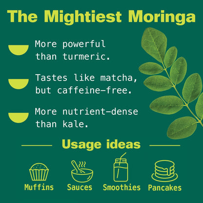 Kuli Kuli Bio Moringa Oleifera Blattpulver & Grüner Smoothie – 100% reines, USDA-zertifiziertes & nicht-GMO Moringa-Pulver, ideal für Smoothies, Tee und Speisen, 1 Packung (210 g)