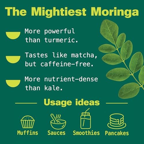 Kuli Kuli Bio Moringa Oleifera Blattpulver & Grüner Smoothie – 100% reines, USDA-zertifiziertes & nicht-GMO Moringa-Pulver, ideal für Smoothies, Tee und Speisen, 1 Packung (210 g)