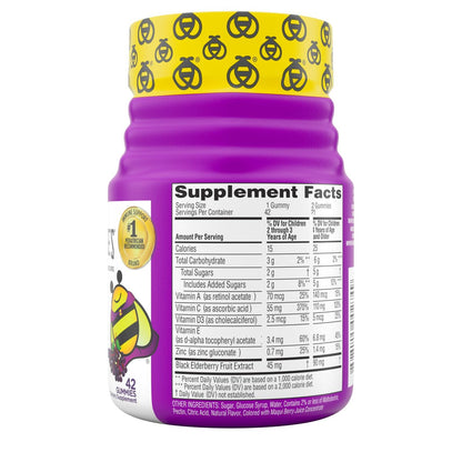 Zarbee's Holunderbeeren Sirup für Kinder – Tägliche Immununterstützung mit Vitamin C & Zink – Flüssiges Nahrungsergänzungsmittel für Kinder – Natürlicher Beerengeschmack – 118 ml