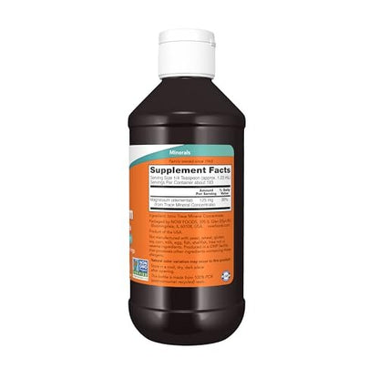 NOW Supplements, Flüssiges Magnesium mit Spurenelementen, Unterstützung des Nervensystems*, 240 ml