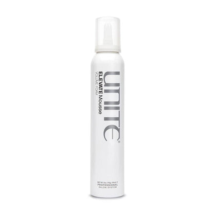 UNITE Hair ELEVATE Mousse – Leichter Stylingschaum für voluminöses Haar, Glanz und flexiblen Halt – Frizz-freies Finish – UV- und Hitzeschutz – 177 ml
