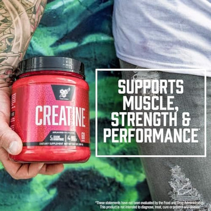 BSN Micronisiertes Kreatin-Monohydrat-Pulver, ungewürzt, mikronisiert, unterstützt Muskelaufbau und Muskelkraft, Gym-Ergänzung, 5 g pro Portion, 5000 mg pro Portion, 60 Portionen