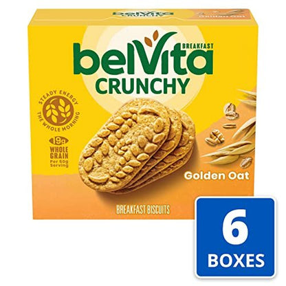 belVita Frühstückskekse Goldener Hafer, 30 Packungen, 6 Schachteln (4 Kekse pro Packung)