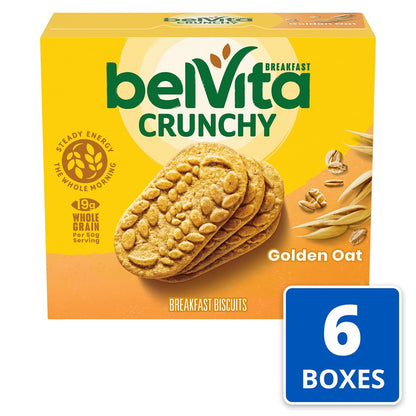 belVita Frühstückskekse Goldener Hafer, 30 Packungen, 6 Schachteln (4 Kekse pro Packung)