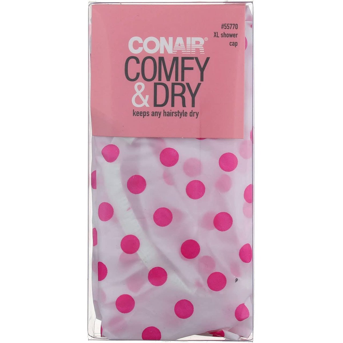 Conair XL Duschhaube – Hält das Haar trocken, extra große Passform, Pink
