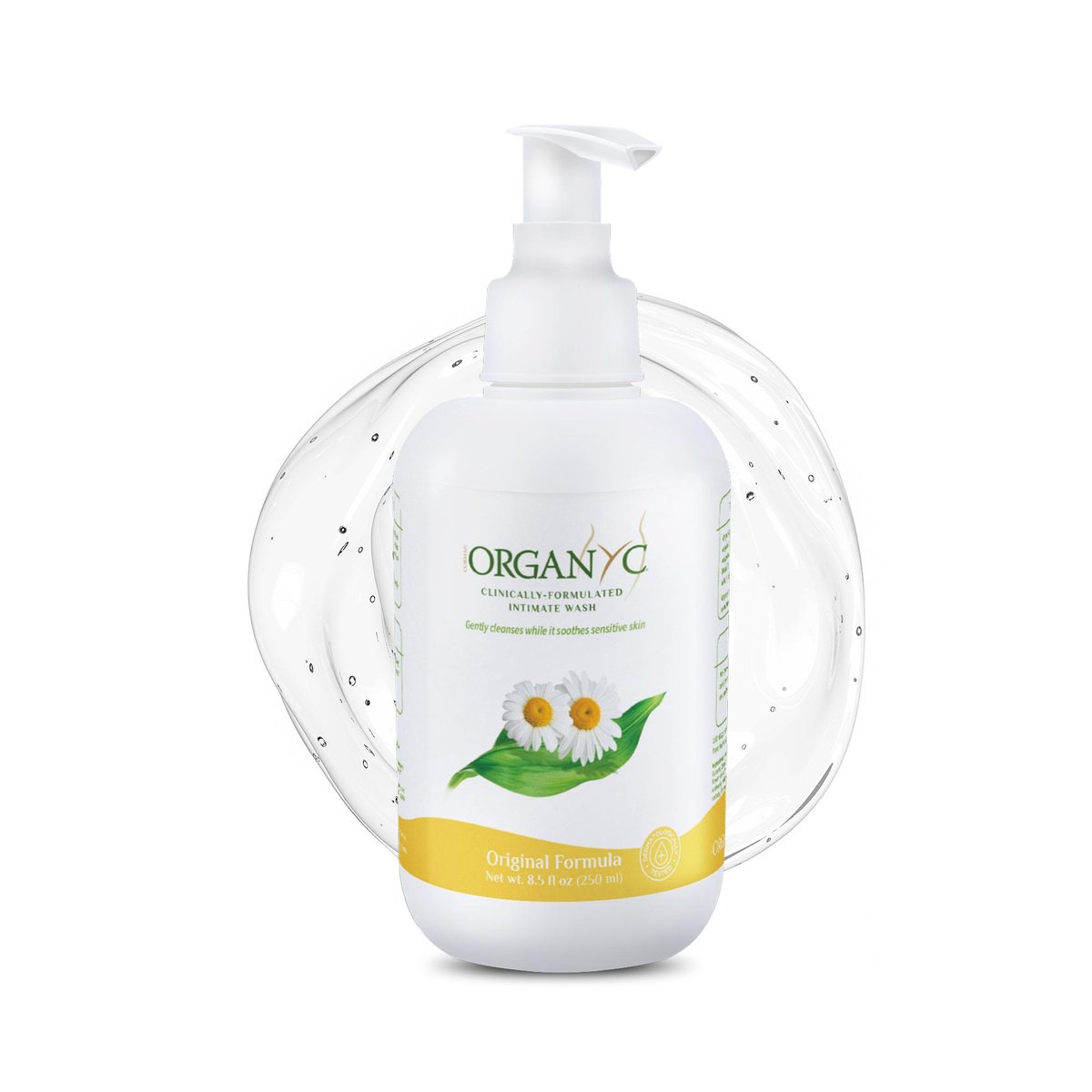 Organyc Intimwaschgel für empfindliche Haut mit Kamille – Chlorfrei, ohne Parabene, SLS/SLES und synthetische Duftstoffe, 250 ml