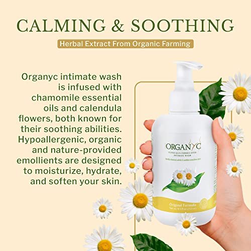 Organyc Intimwaschgel für empfindliche Haut mit Kamille – Chlorfrei, ohne Parabene, SLS/SLES und synthetische Duftstoffe, 250 ml