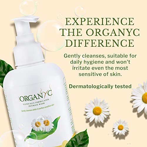 Organyc Intimwaschgel für empfindliche Haut mit Kamille – Chlorfrei, ohne Parabene, SLS/SLES und synthetische Duftstoffe, 250 ml