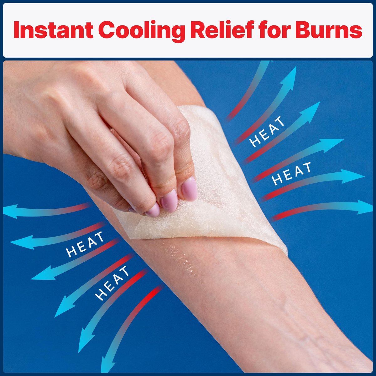 BurnFix® Burn Gel Pads 4x4 Hydrogel-Verband mit Heat Sink™ Technologie – Steril mit Teebaumöl – Kühlend bei Sonnenbrand, Küchenverletzungen, chemischen Verbrennungen – Nicht haftende Erste Hilfe, sicher für Gesicht & Kinder (2er-Pack)