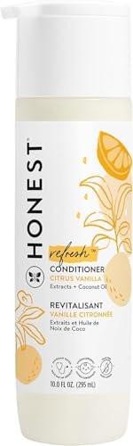 The Honest Company Silikonfreier Conditioner, Sanft und Tränenfrei, Hypoallergen, Baby Haarpflege mit Natürlichen Inhaltsstoffen, Citrus Vanilla Refresh, 296 ml